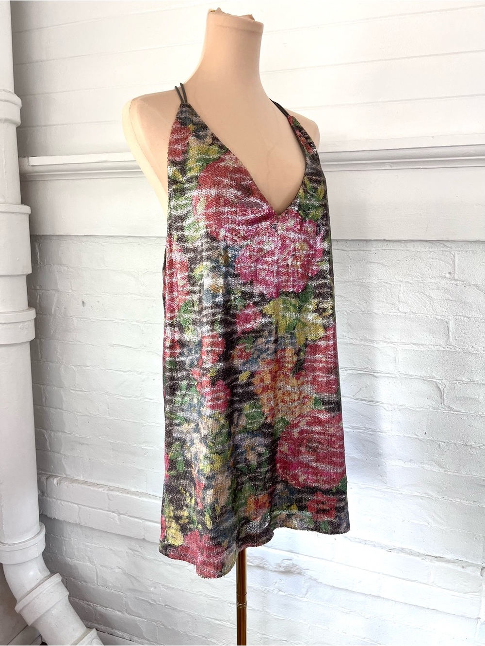 Free People Tangier Pink Multi Floral Sequin Mini Dress - Picture 11 of 12